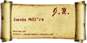 Janda Márk névjegykártya