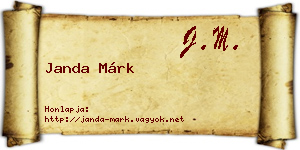 Janda Márk névjegykártya